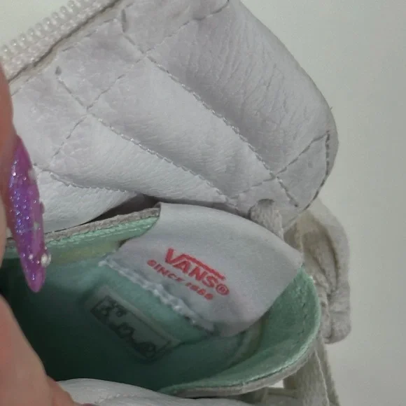 High-Top Tie-Dye Canvas Zip Up Vans Sneakers - Pastel Pink & Green - Picture 13 of 13